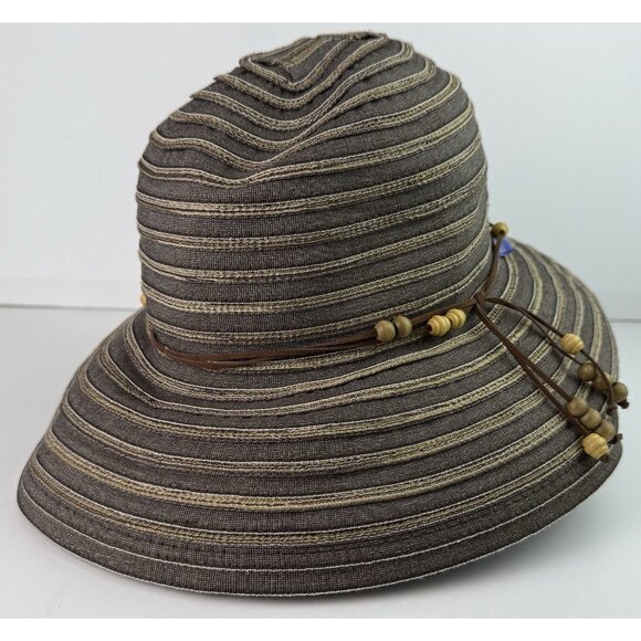 Wallaroo Hat Company Breton Women's Sun Hat Tan Lightweight Roll Up EUC Clean - Picture 1 of 7